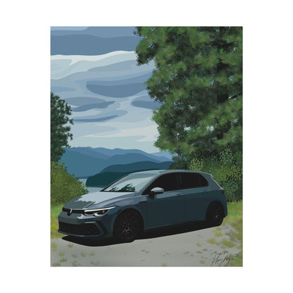 Mk8 GTI Rolled Poster (Digital Art)