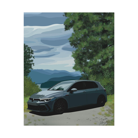 Mk8 GTI Rolled Poster (Digital Art)