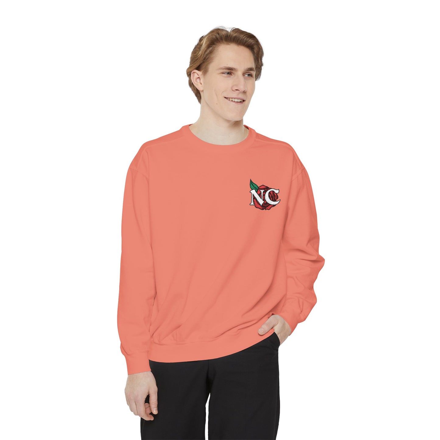 NC Rose Dyed Embroidered Crew Neck