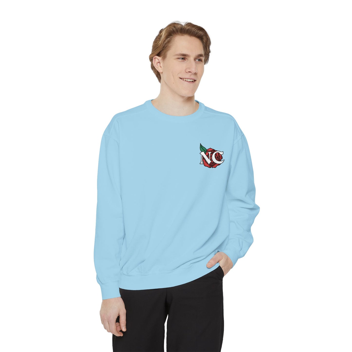 NC Rose Dyed Embroidered Crew Neck