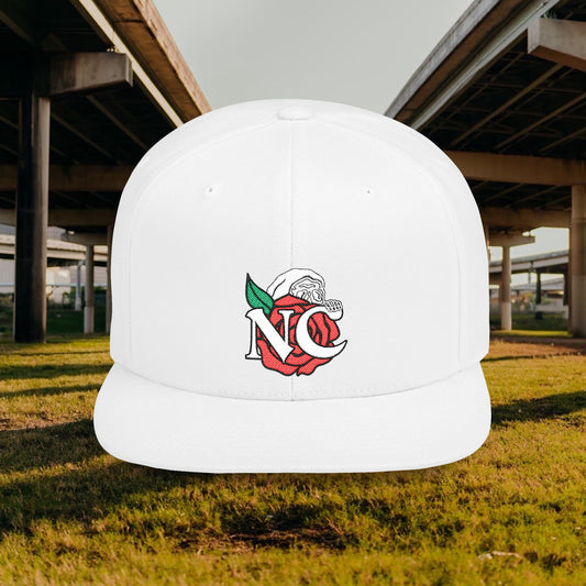 Peeking Rose Flat Bill Snapback