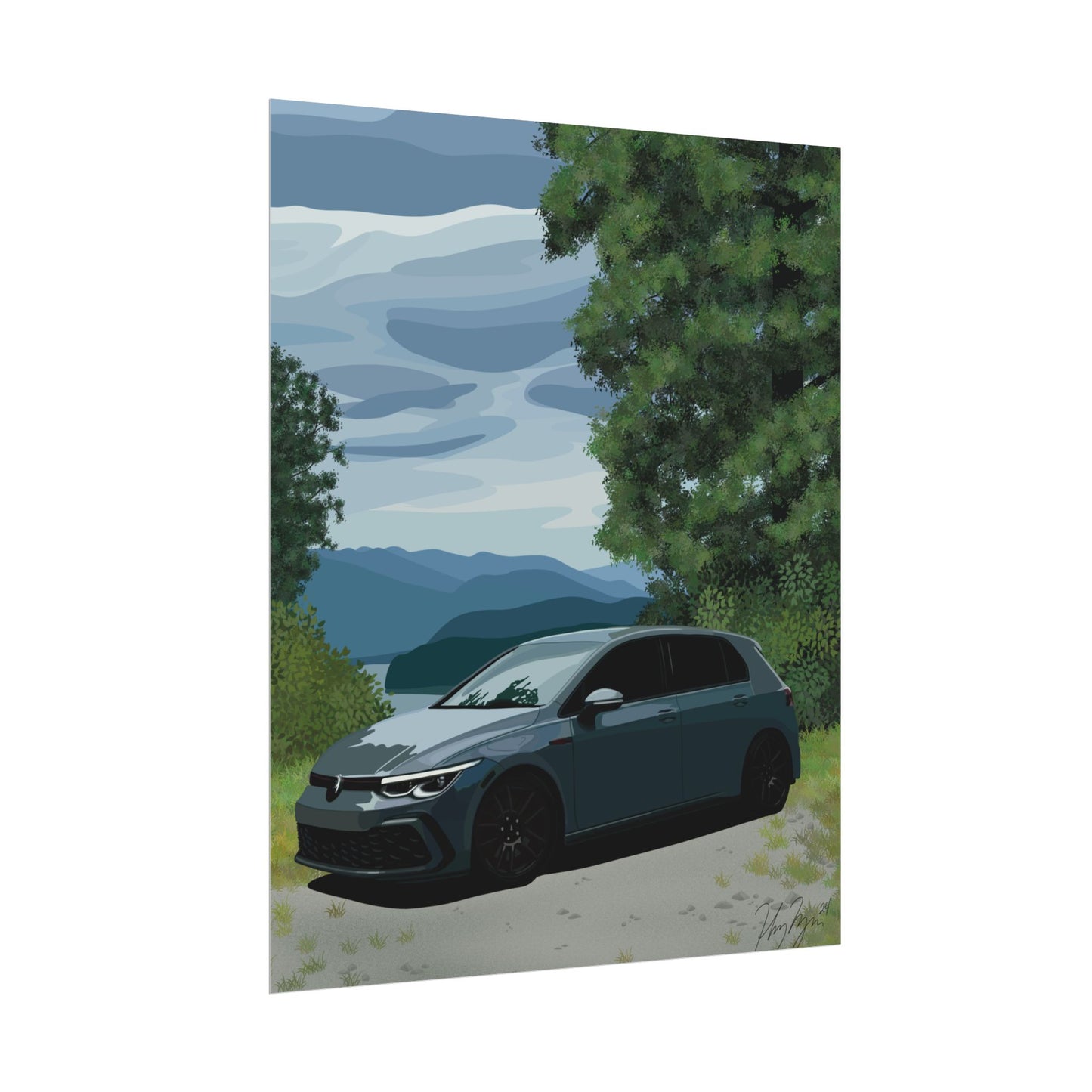 Mk8 GTI Rolled Poster (Digital Art)