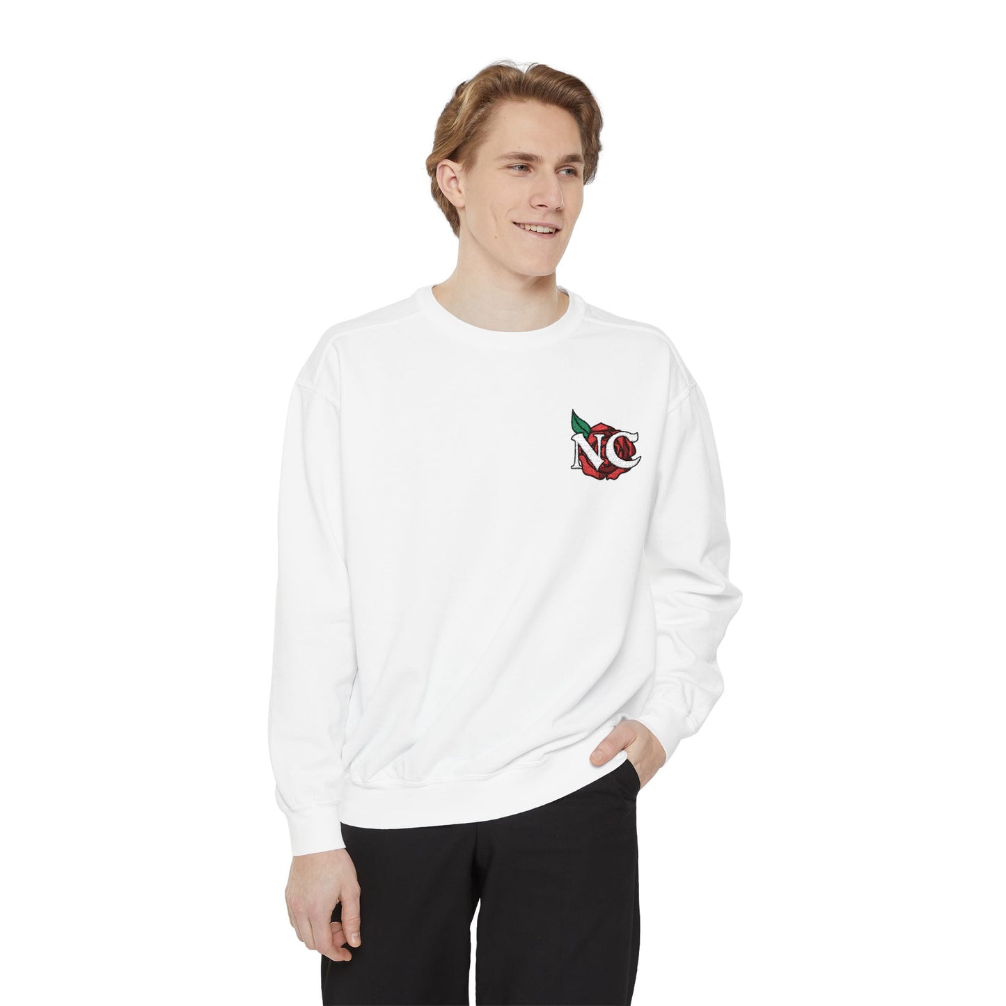 NC Rose Dyed Embroidered Crew Neck