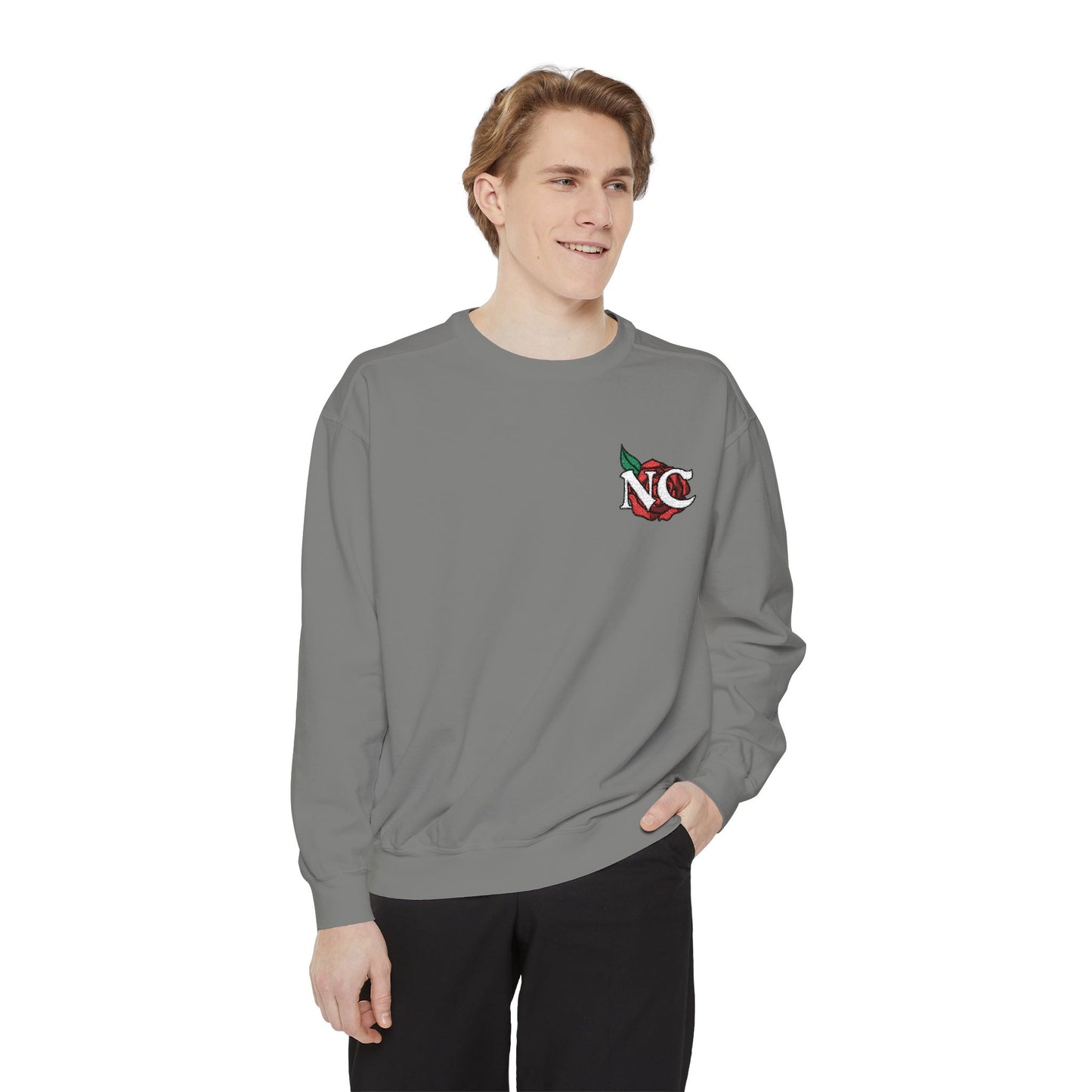 NC Rose Dyed Embroidered Crew Neck
