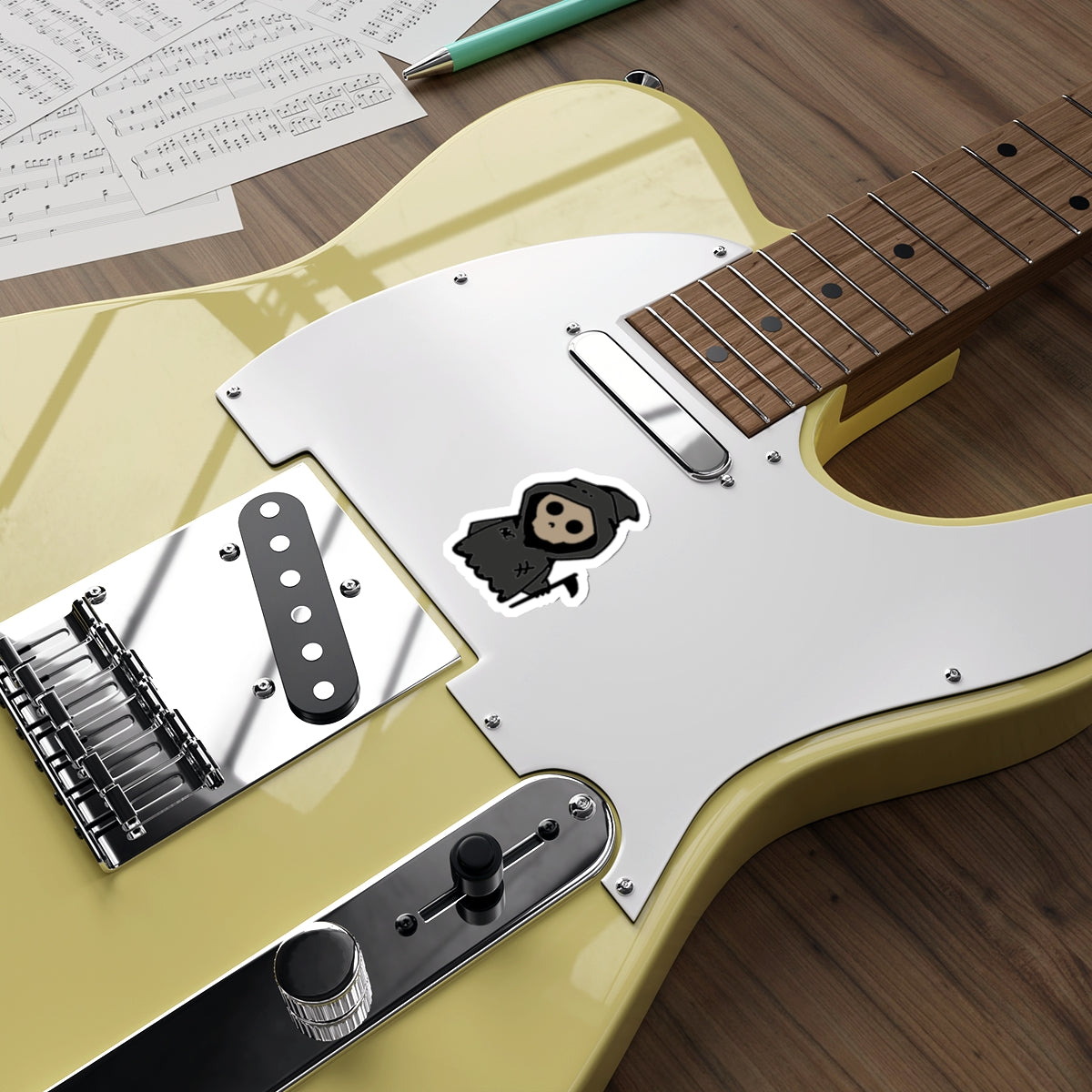 Grimmie the Grim Reaper Die-Cut Sticker