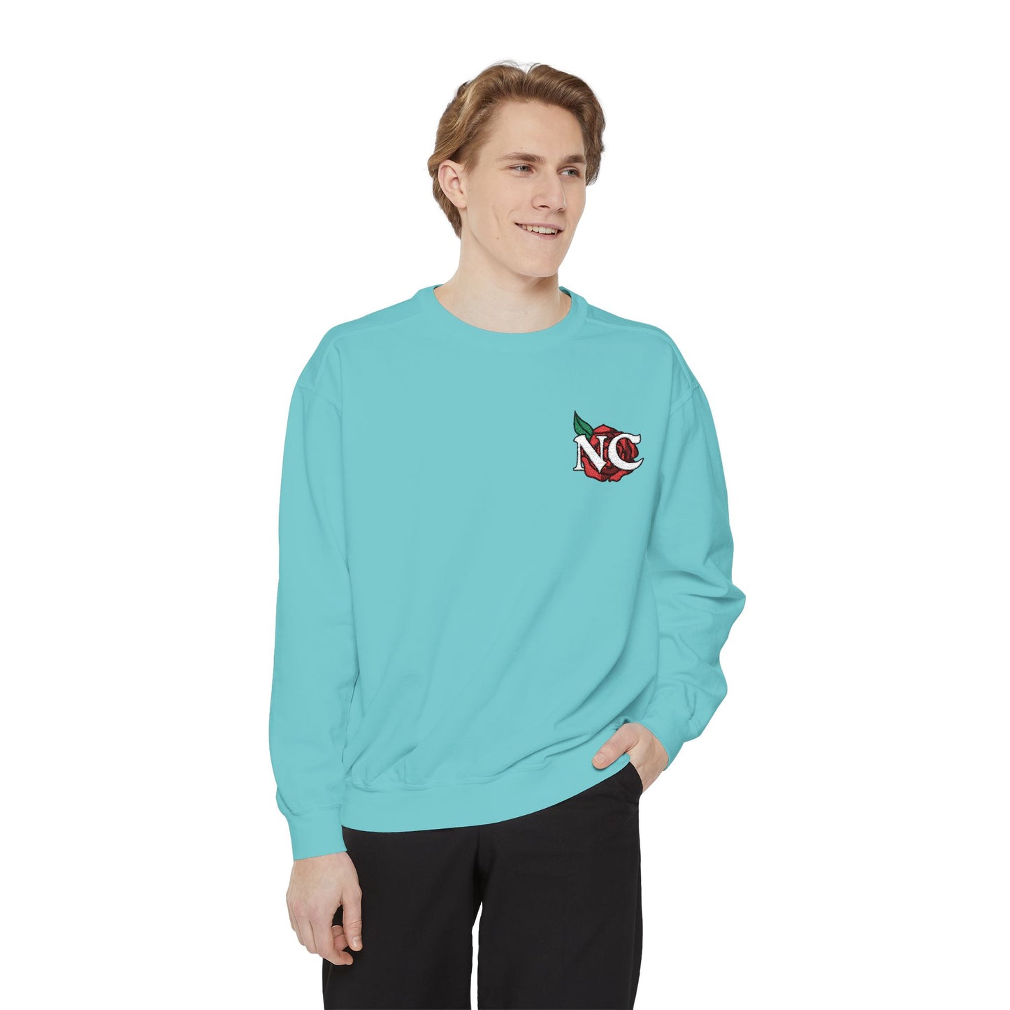 NC Rose Dyed Embroidered Crew Neck