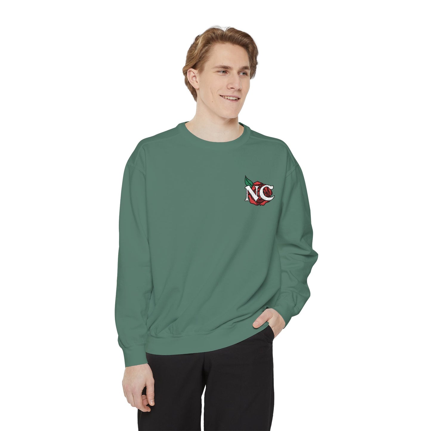 NC Rose Dyed Embroidered Crew Neck